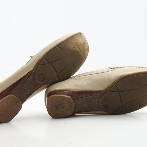 K by Clarks Womens Beige Leather Loafer Casual UK 6