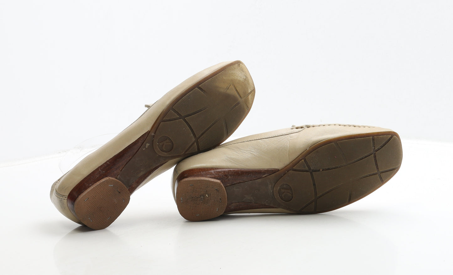 K by Clarks Womens Beige Leather Loafer Casual UK 6