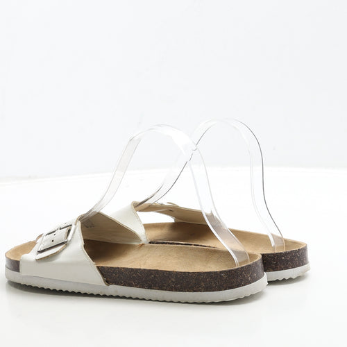 Primark Womens White Leather Slider Sandal UK 5 38