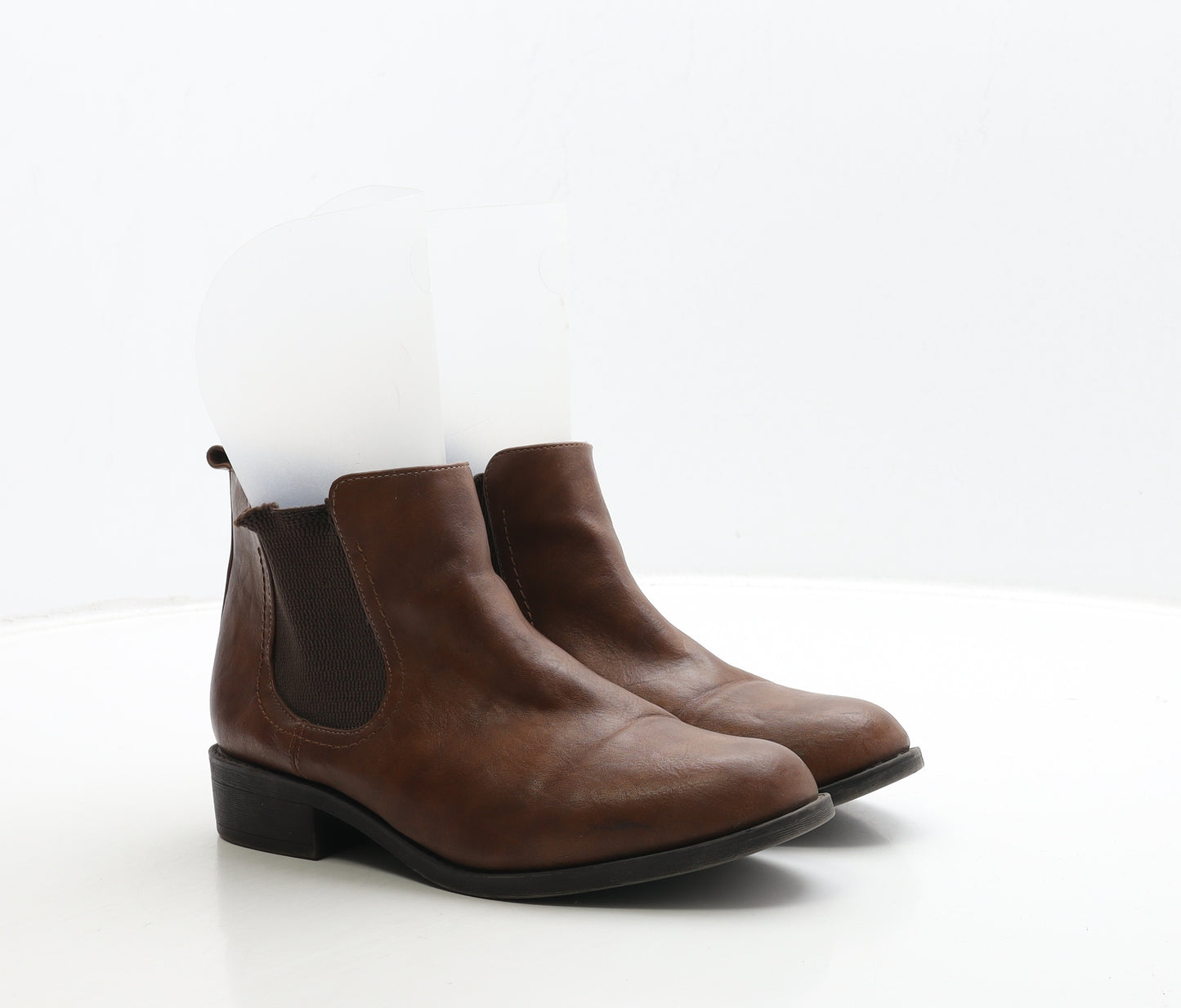 Dorothy Perkins Womens Brown Leather Chelsea Boot UK 5