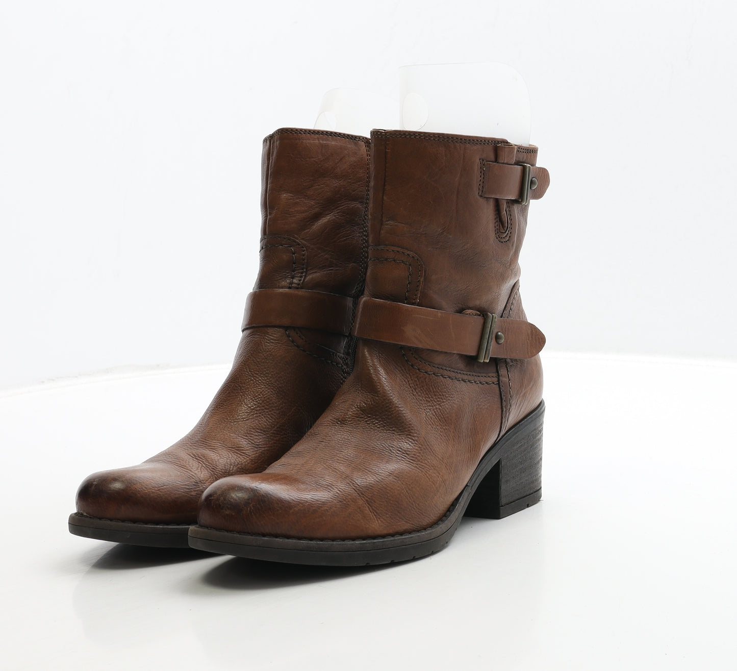 Clarks Womens Brown Leather Biker Boot UK 4.5