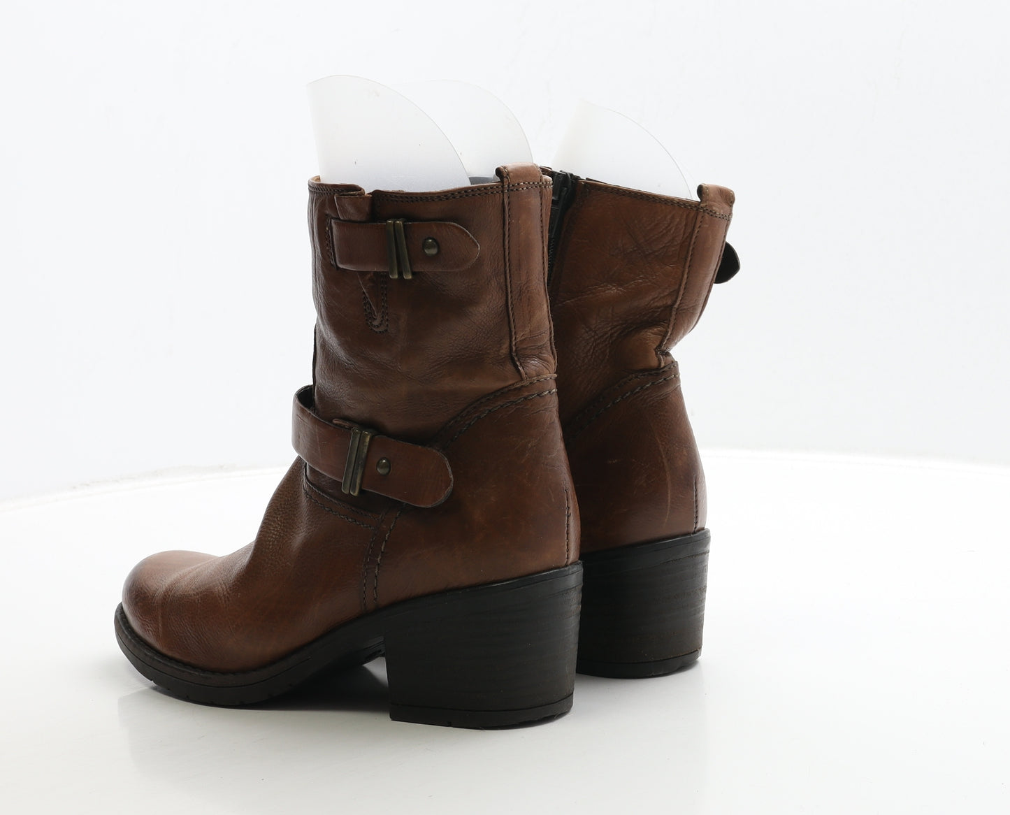 Clarks Womens Brown Leather Biker Boot UK 4.5
