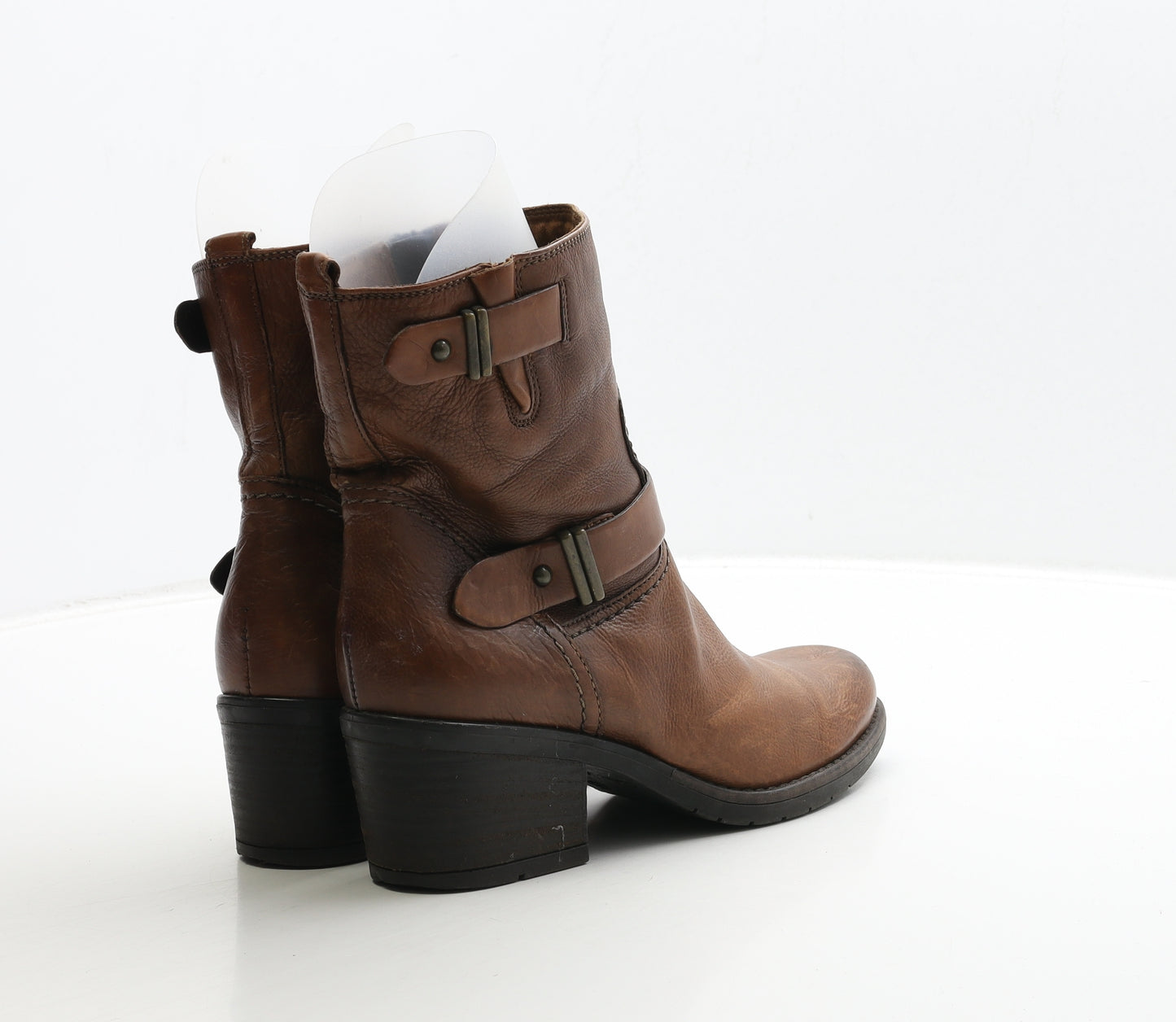 Clarks Womens Brown Leather Biker Boot UK 4.5