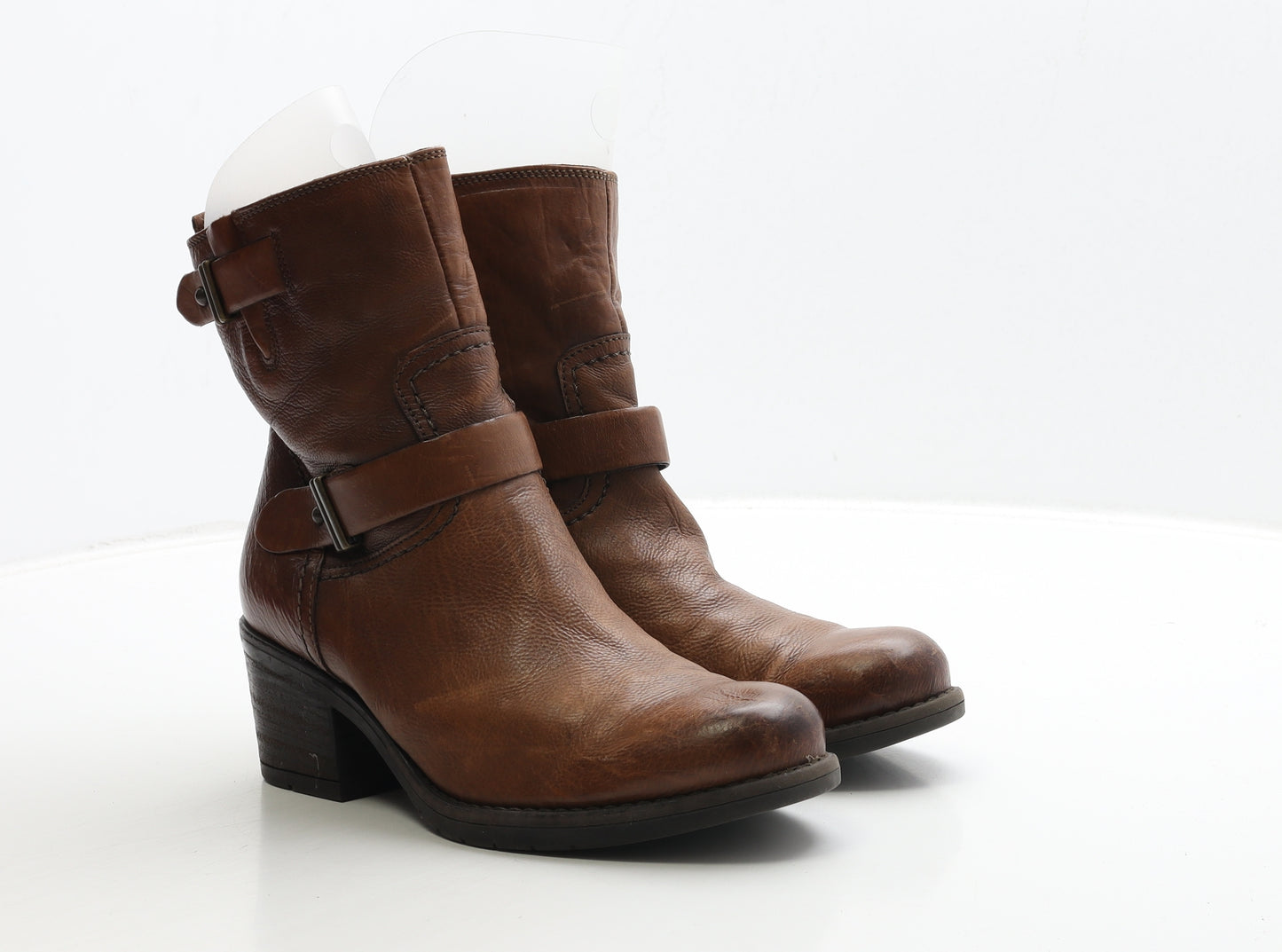 Clarks Womens Brown Leather Biker Boot UK 4.5