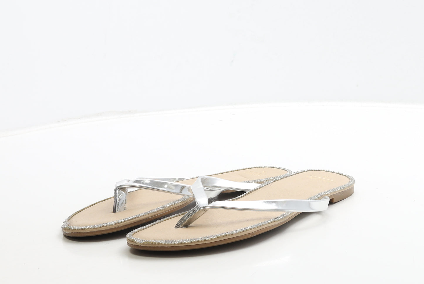 Oasis Womens Silver Polyester Thong Sandal UK 6 39