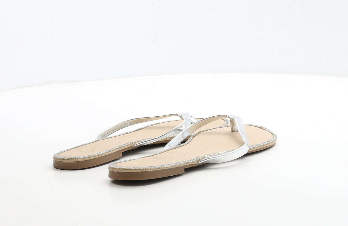 Oasis Womens Silver Polyester Thong Sandal UK 6 39