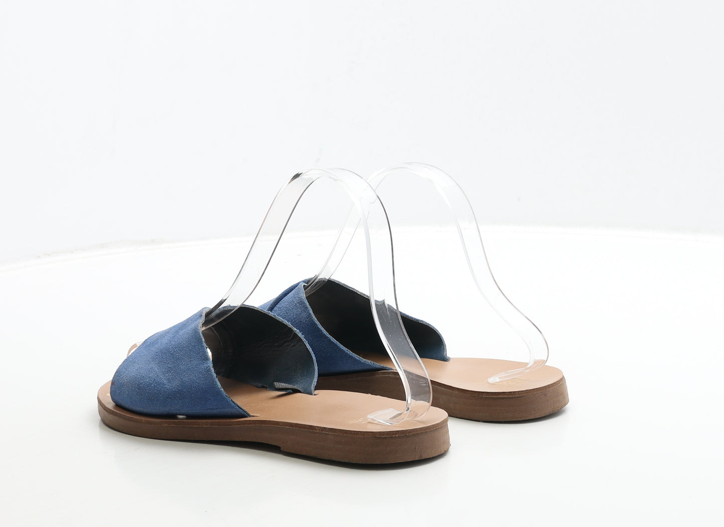Marks and Spencer Womens Blue Leather Slip On Sandal UK 4 37