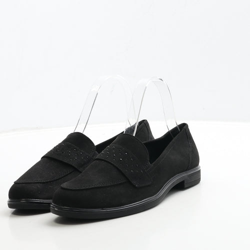 Pavers Womens Black Suede Loafer Casual UK 4 37