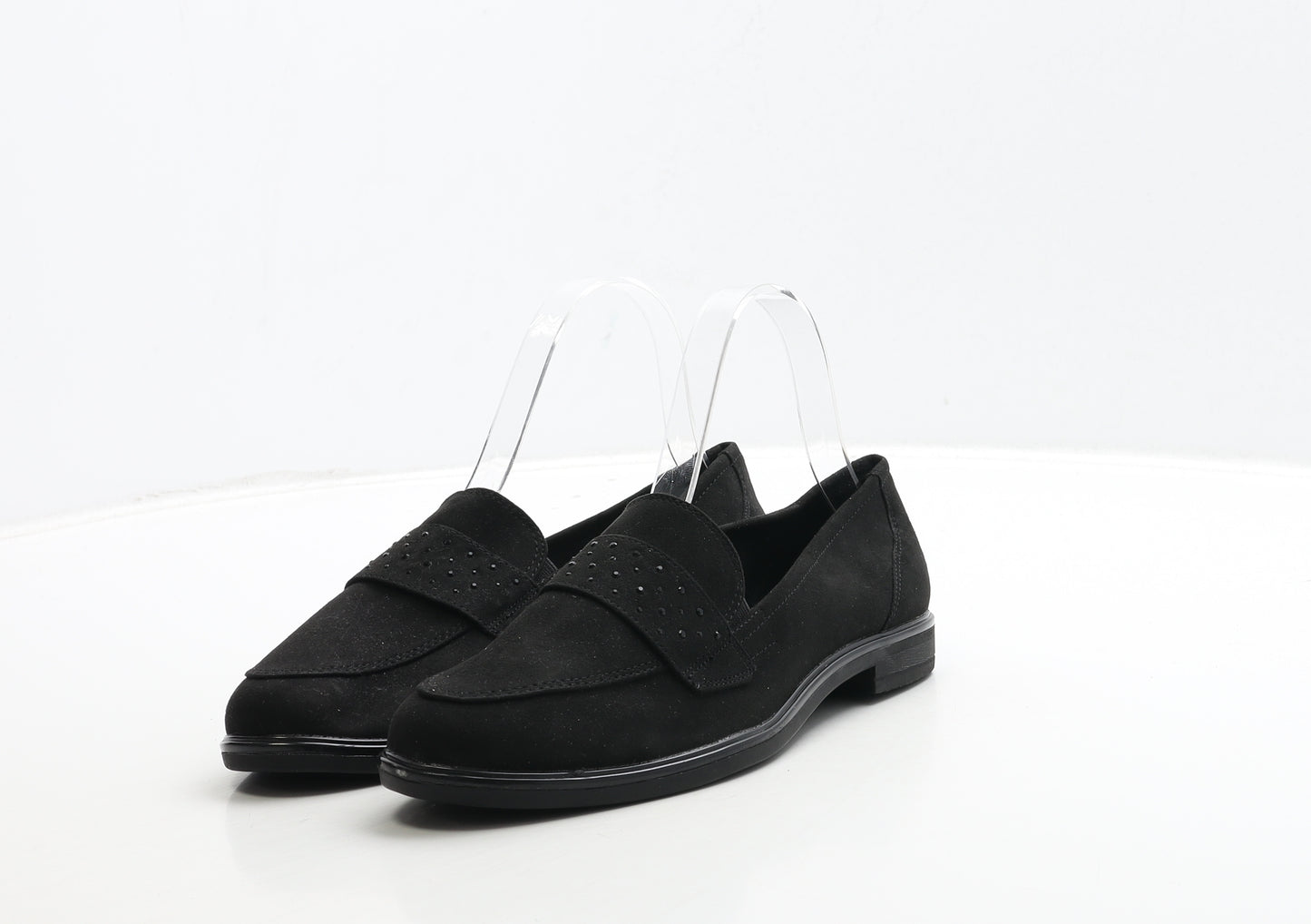 Pavers Womens Black Suede Loafer Casual UK 4 37