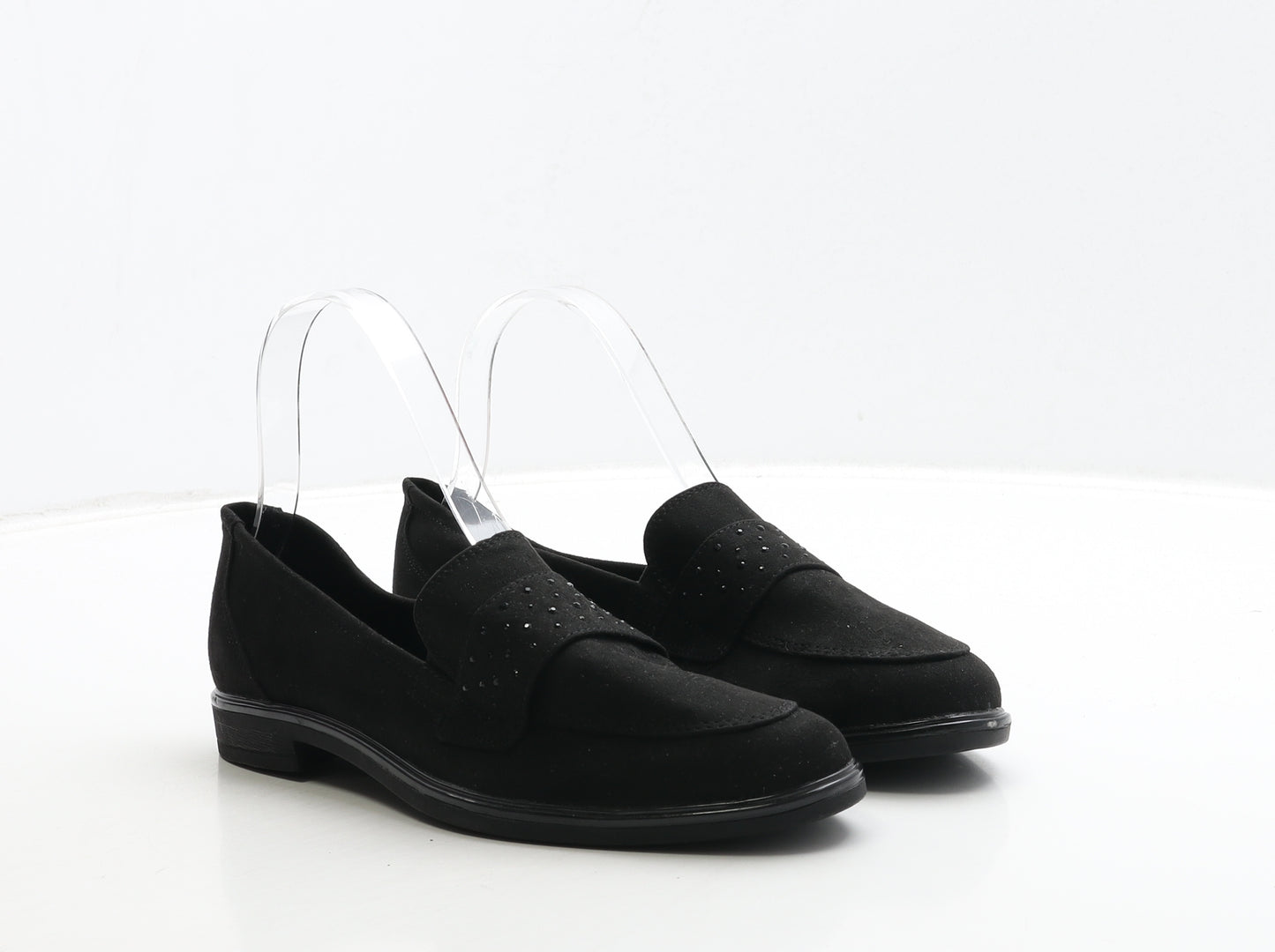 Pavers Womens Black Suede Loafer Casual UK 4 37