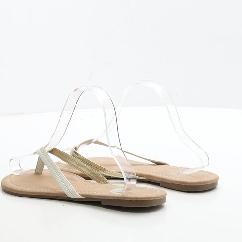 F&F Womens Multicoloured Leather Thong Sandal UK 6 39