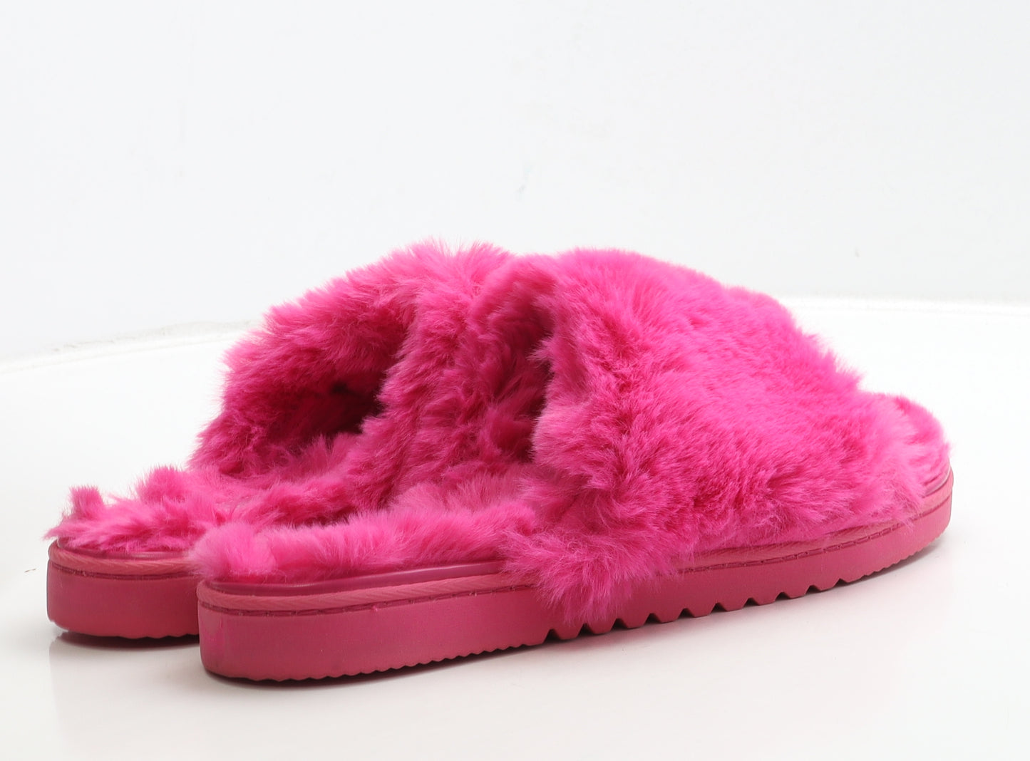 ShoeDazzle Womens Pink Polyester Slip On Sandal UK 7 - Fluffy Detail