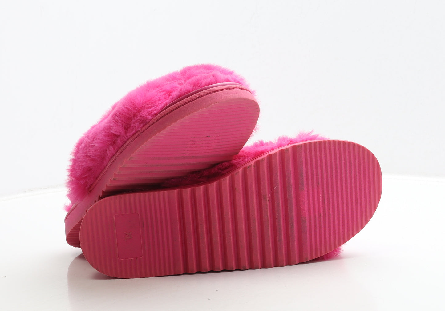 ShoeDazzle Womens Pink Polyester Slip On Sandal UK 7 - Fluffy Detail
