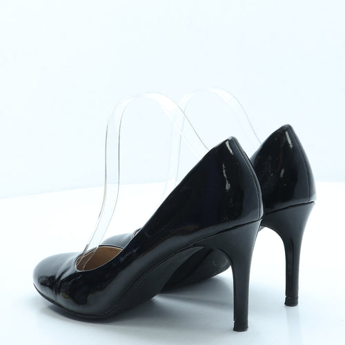 NEXT Womens Black Leather Court Heel UK 6.5 40 - Wide Fit