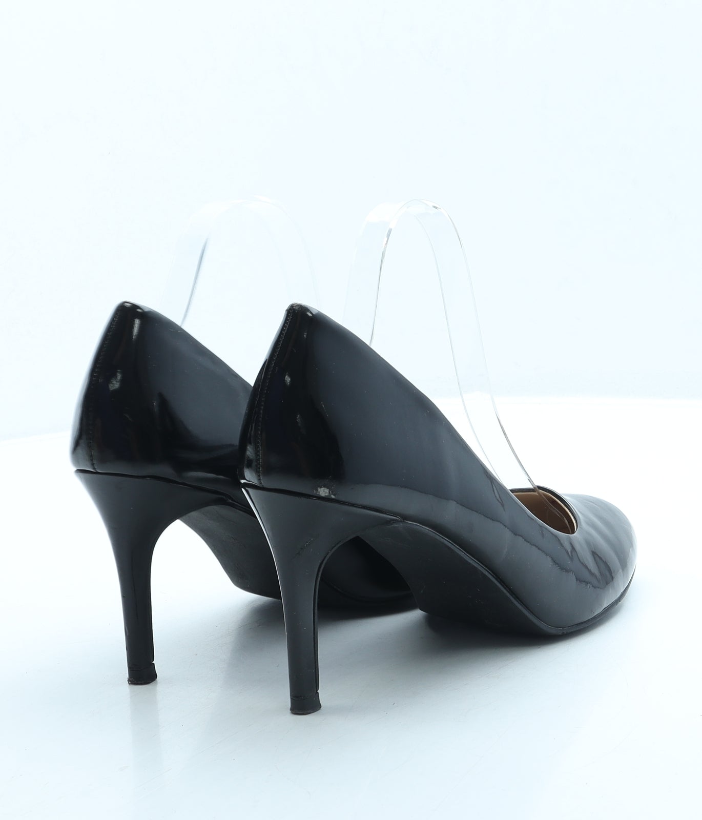 NEXT Womens Black Leather Court Heel UK 6.5 40 - Wide Fit