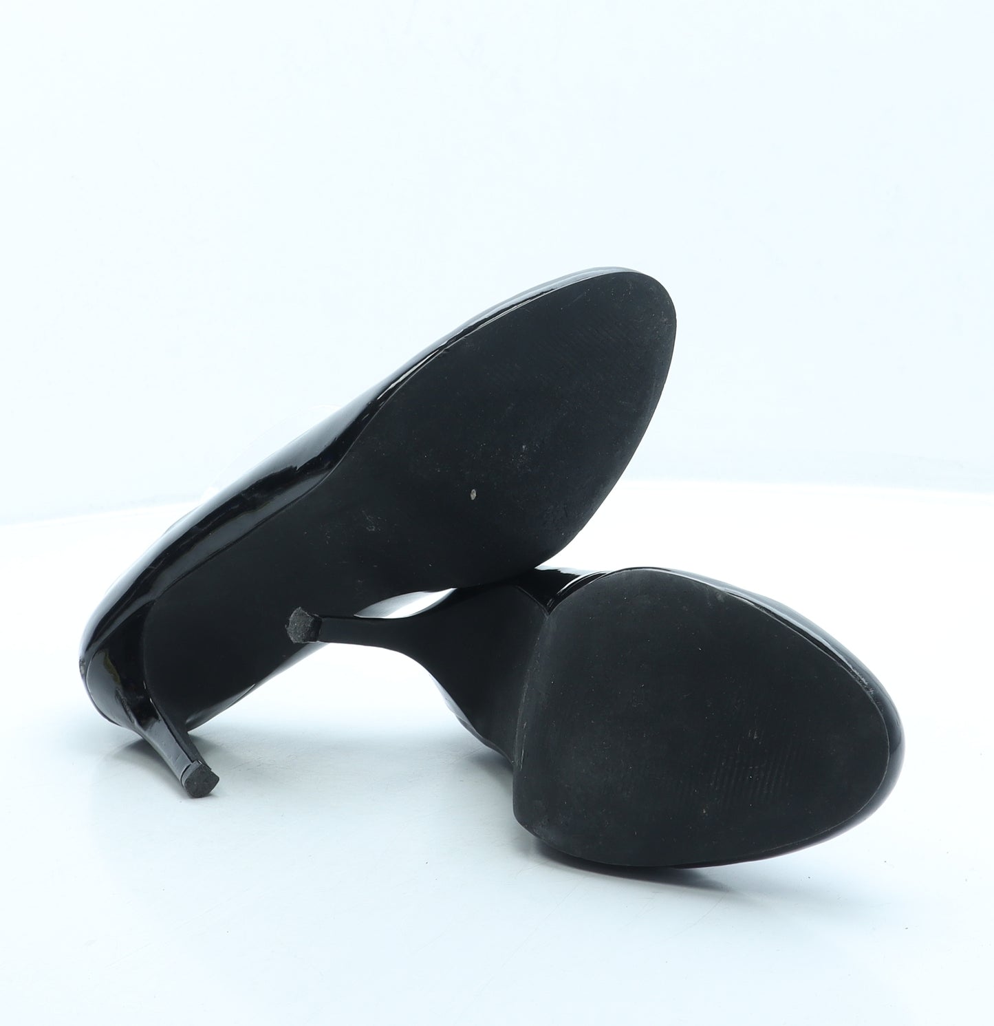 NEXT Womens Black Leather Court Heel UK 6.5 40 - Wide Fit