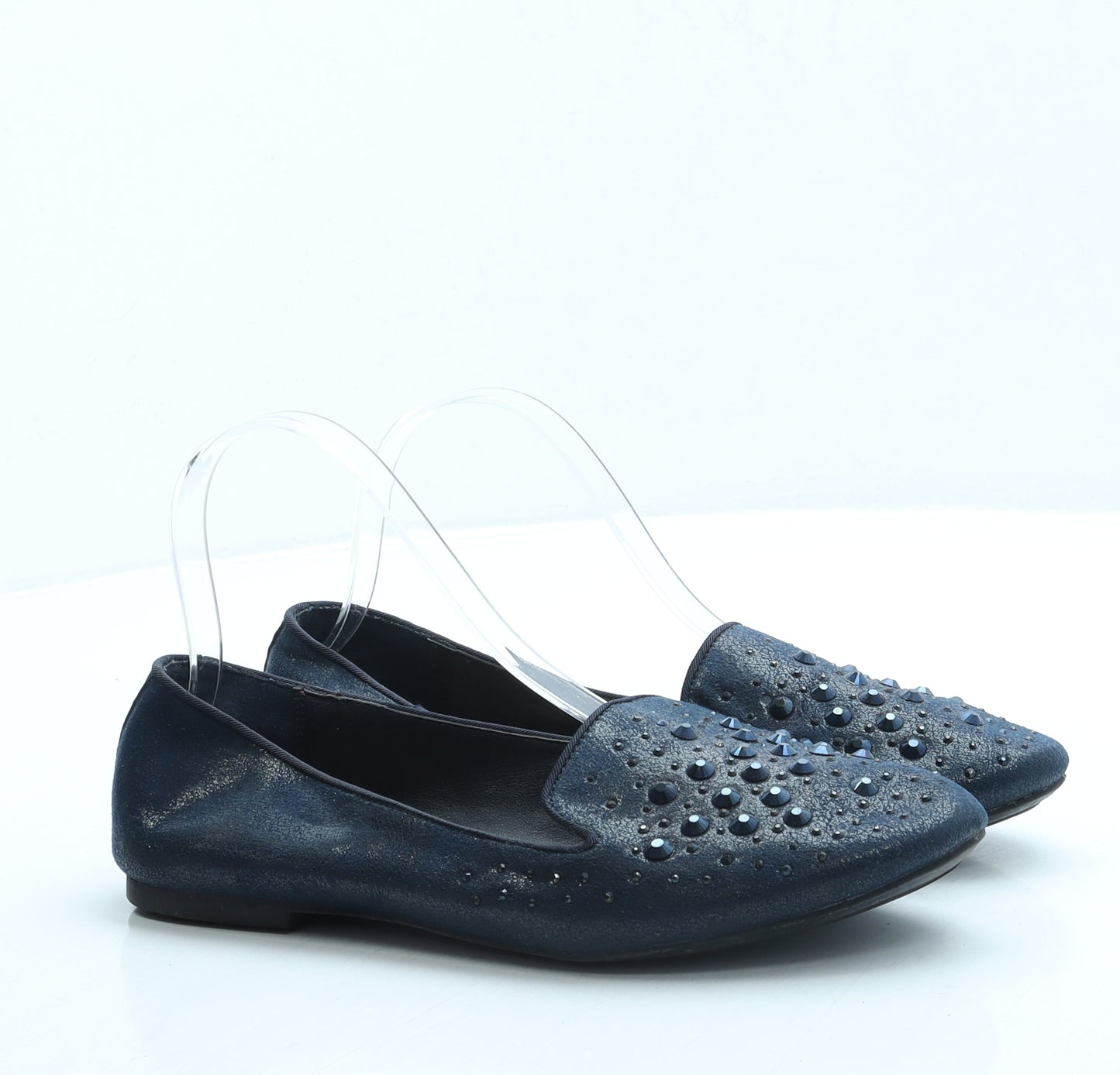 NEXT Womens Blue Leather Loafer Flat UK 5 38