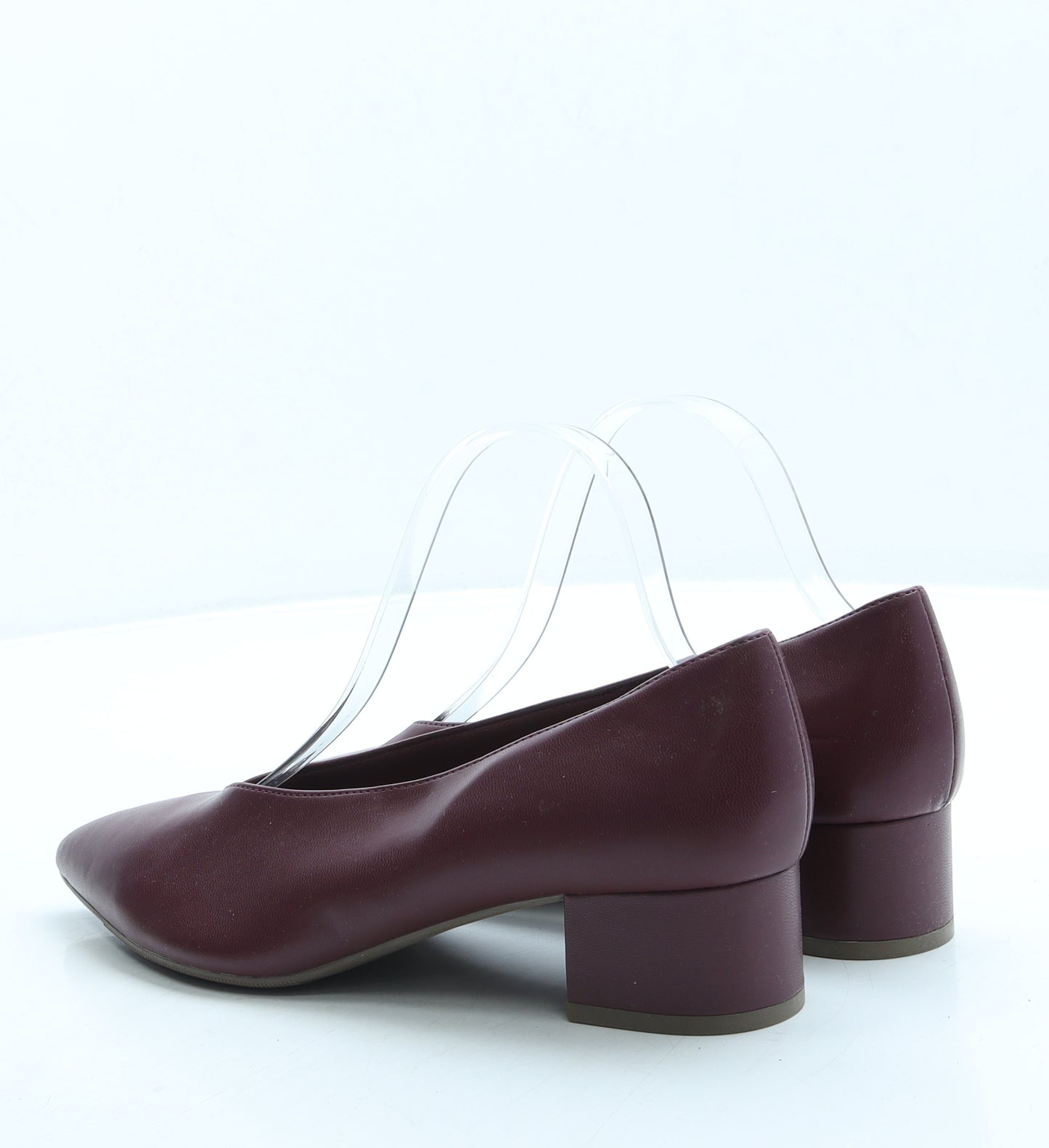Marks and Spencer Womens Red Leather Court Heel UK 5.5