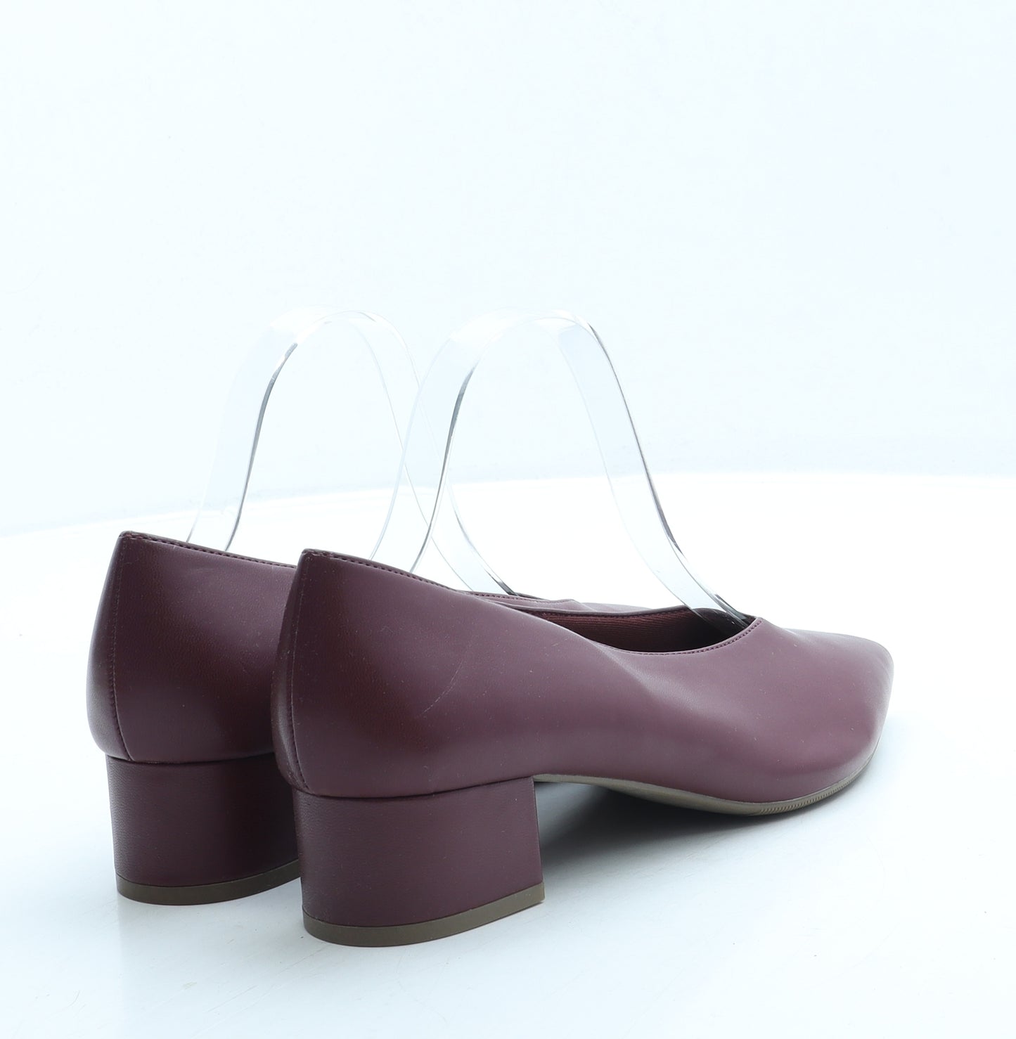 Marks and Spencer Womens Red Leather Court Heel UK 5.5
