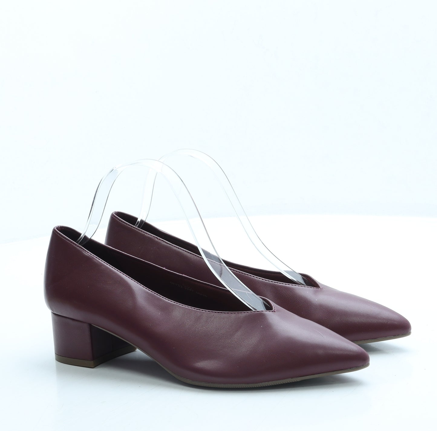 Marks and Spencer Womens Red Leather Court Heel UK 5.5