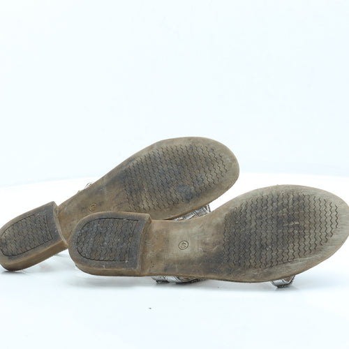 Preworn Womens Gold Polyester Slingback Sandal UK 7 40