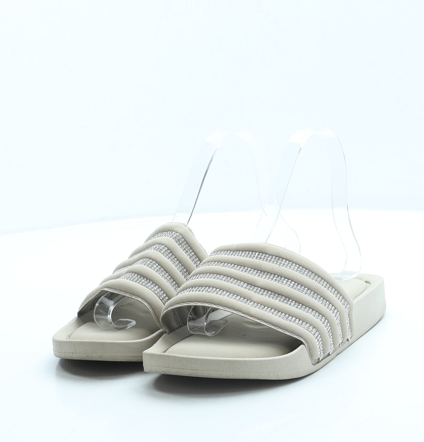 Primark Womens Beige Polyester Slip On Sandal UK 5 38 US 7