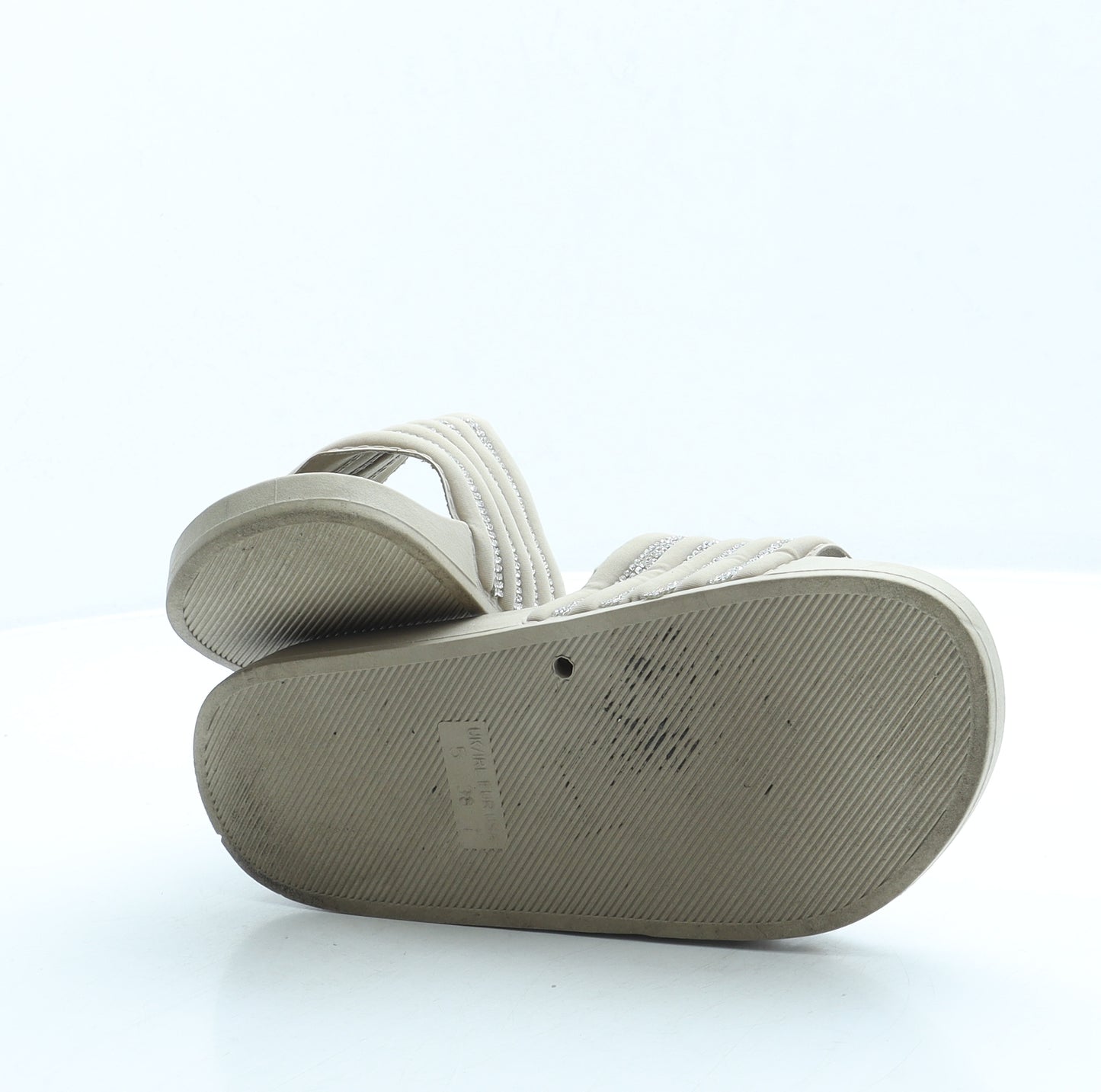 Primark Womens Beige Polyester Slip On Sandal UK 5 38 US 7