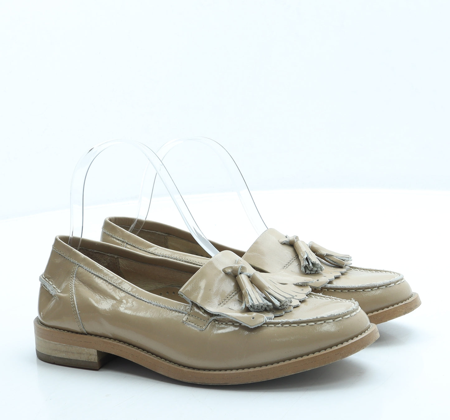 Russell & Bromley Womens Beige Leather Loafer Flat UK 4 37