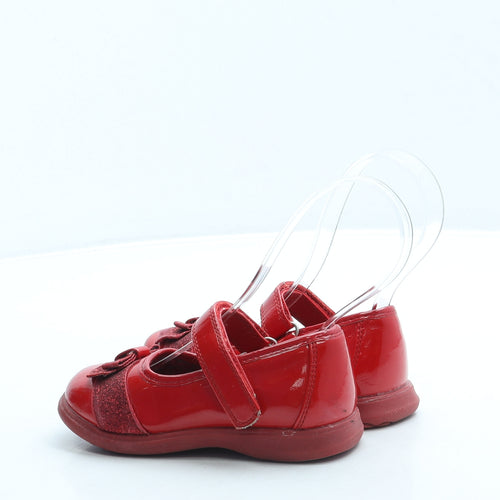 Feet Street Girls Red Leather Mary Jane Flat UK 7