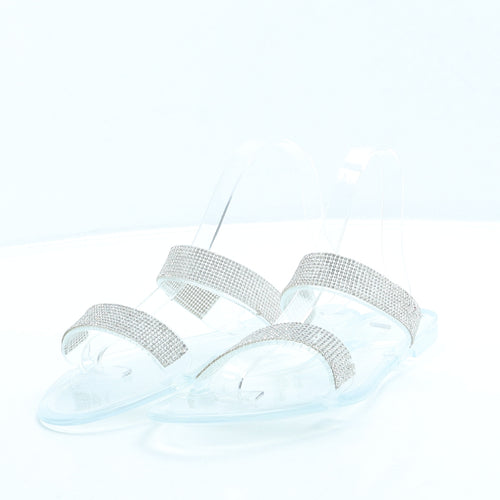 Primark Womens Clear Rubber Slip On Sandal UK 7 40 US 9