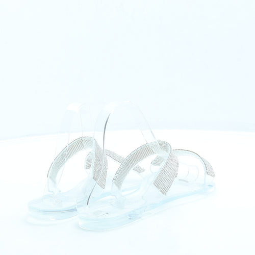 Primark Womens Clear Rubber Slip On Sandal UK 7 40 US 9