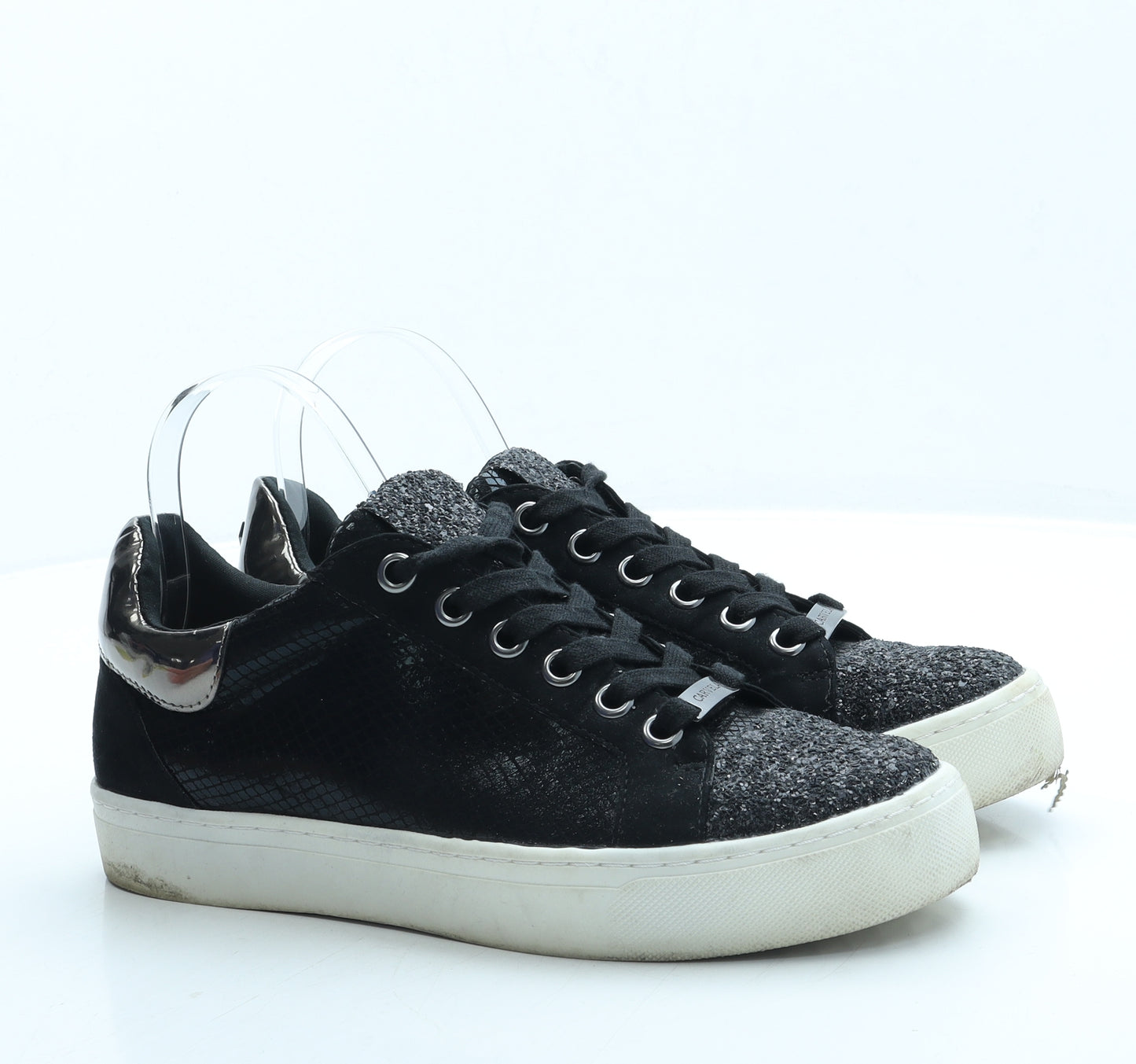 Carvela Womens Black Animal Print Polyester Trainer UK 7 40