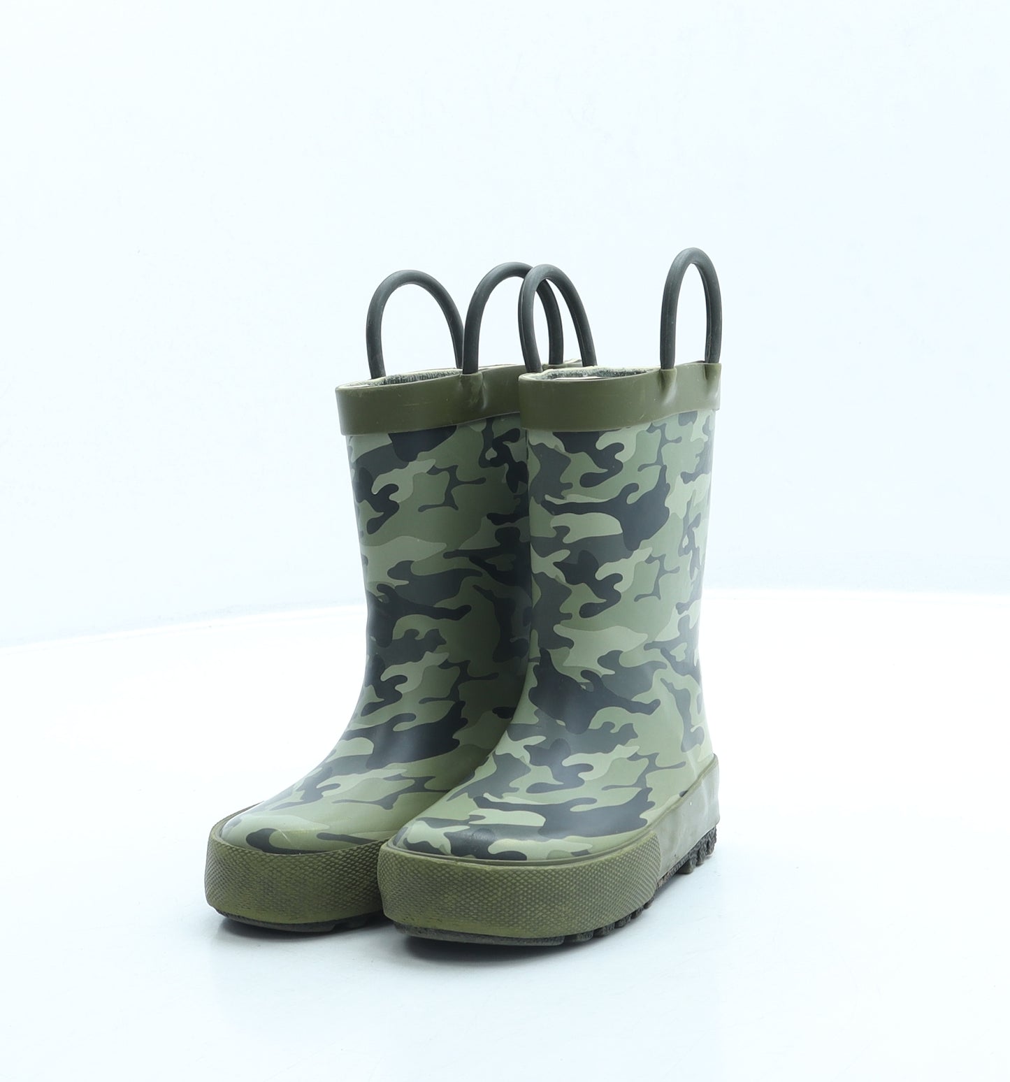 George Boys Green Camouflage Rubber Wellies Boot UK 5 22