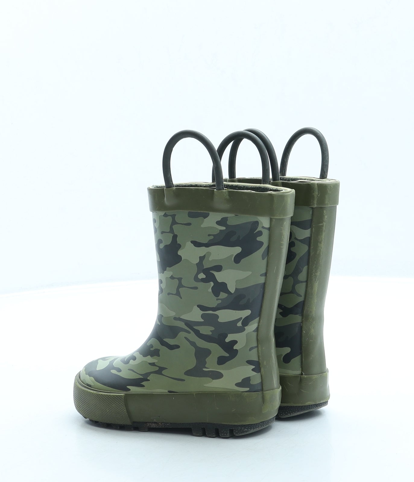 George Boys Green Camouflage Rubber Wellies Boot UK 5 22