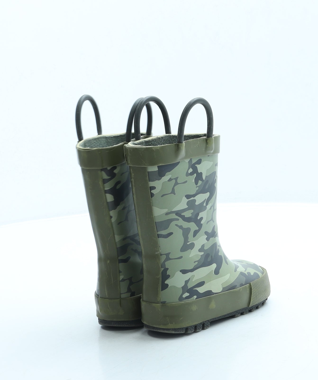 George Boys Green Camouflage Rubber Wellies Boot UK 5 22