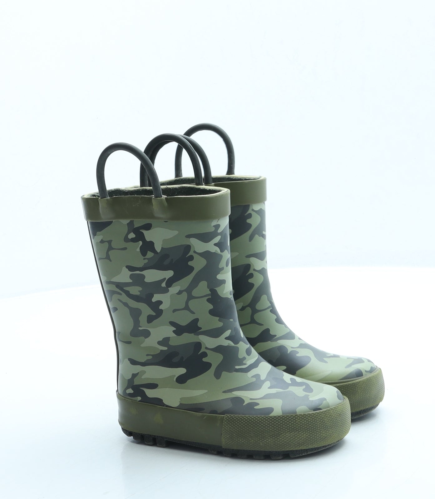 George Boys Green Camouflage Rubber Wellies Boot UK 5 22