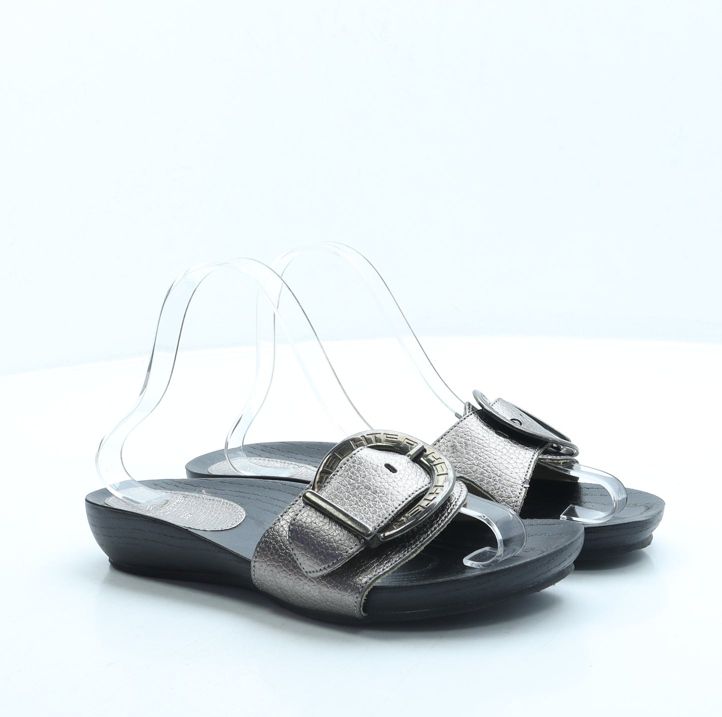 Daniel Hechter Womens Silver Leather Slip On Sandal UK 6 39