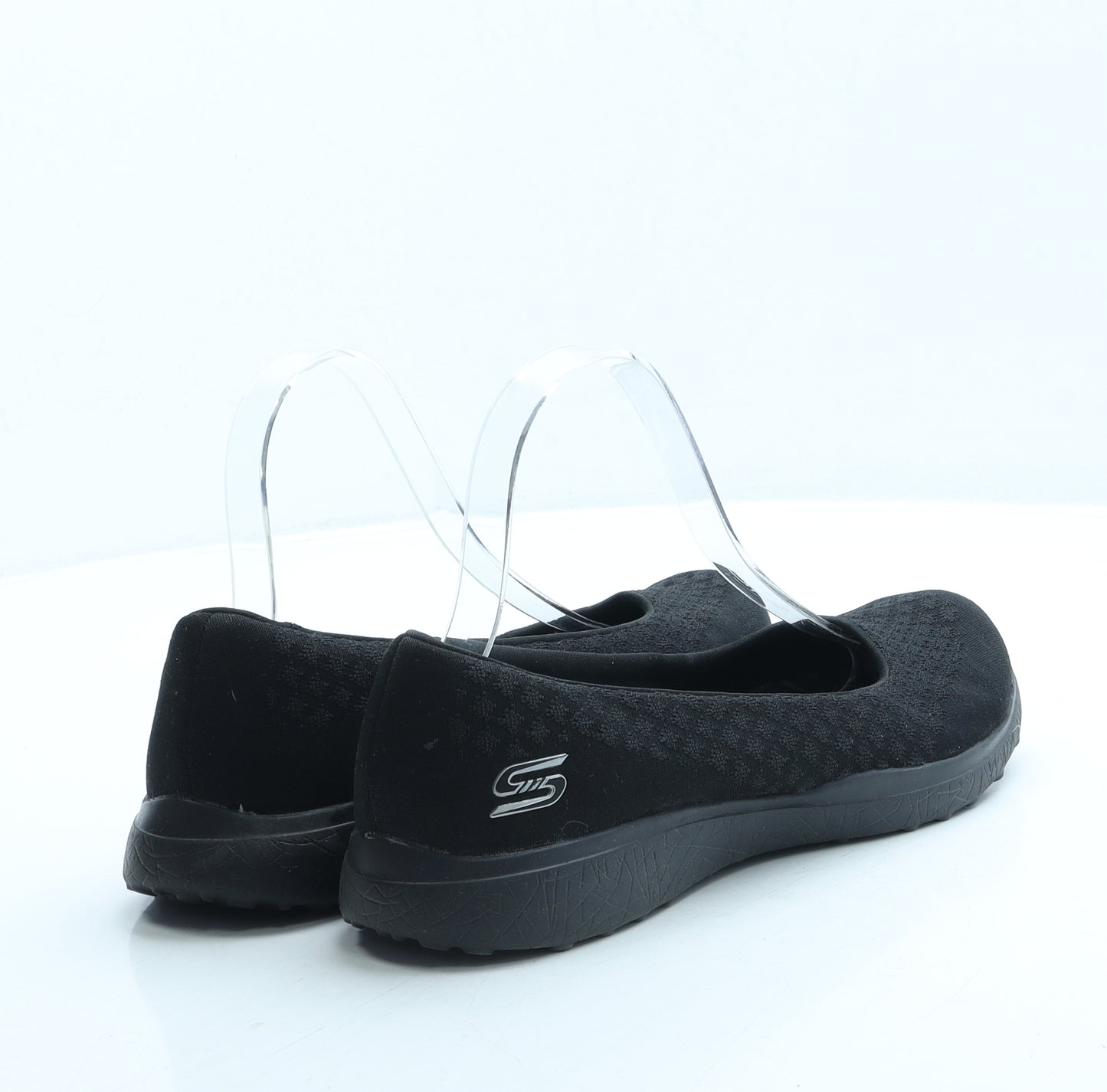 Skechers Womens Black Polyester Slip On Flat UK 6 39