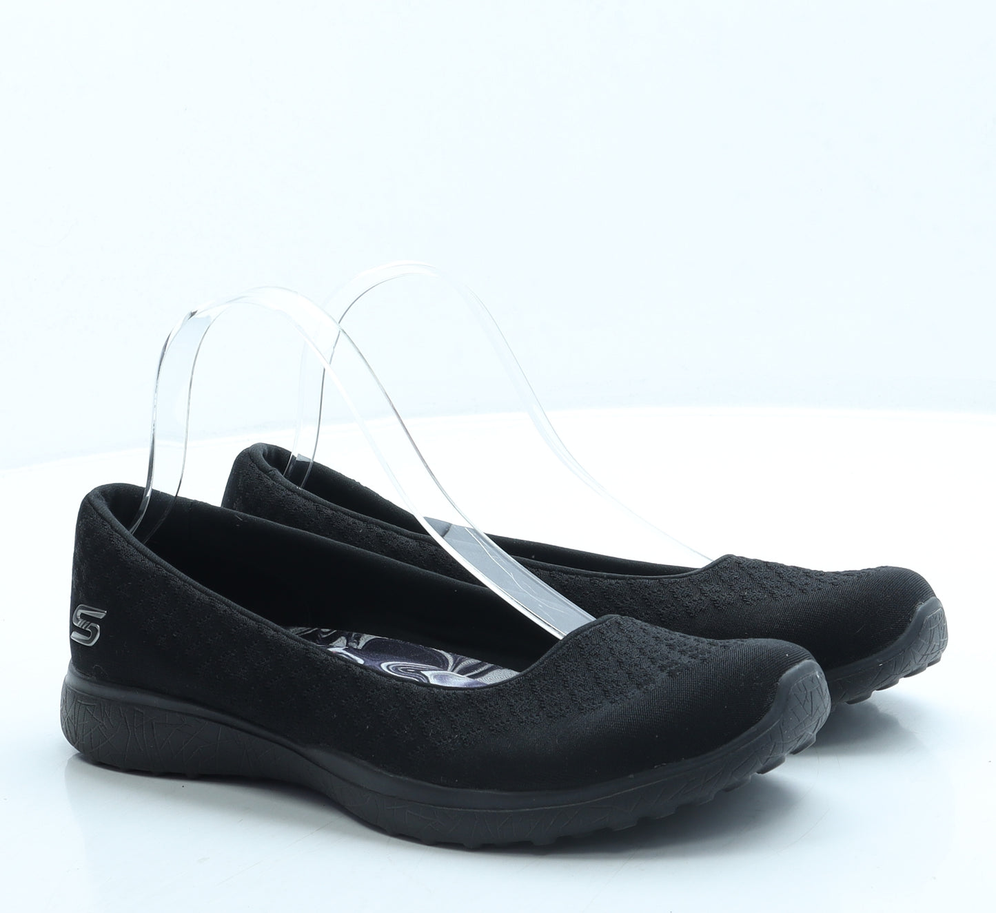 Skechers Womens Black Polyester Slip On Flat UK 6 39