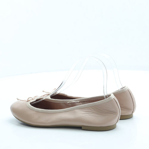 Marks and Spencer Womens Pink Leather Ballet Flat UK 5