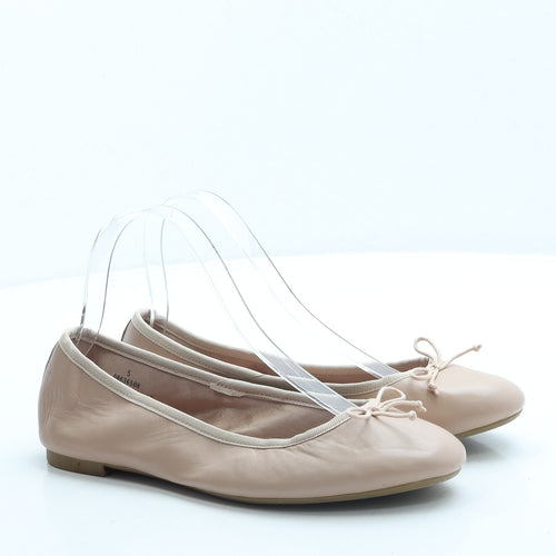 Marks and Spencer Womens Pink Leather Ballet Flat UK 5