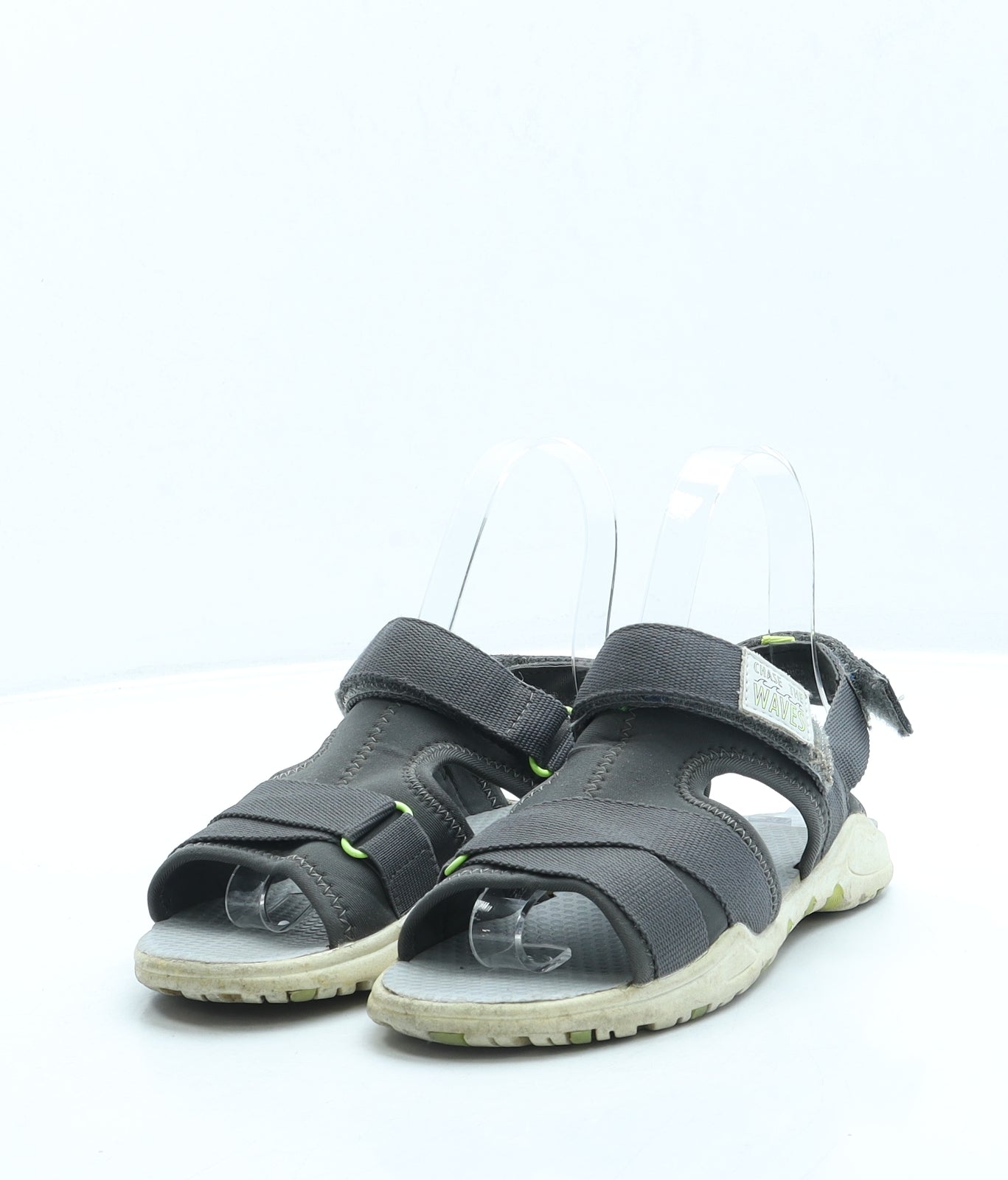 Preworn Boys Grey Polyester Slingback Sandal UK 2 34