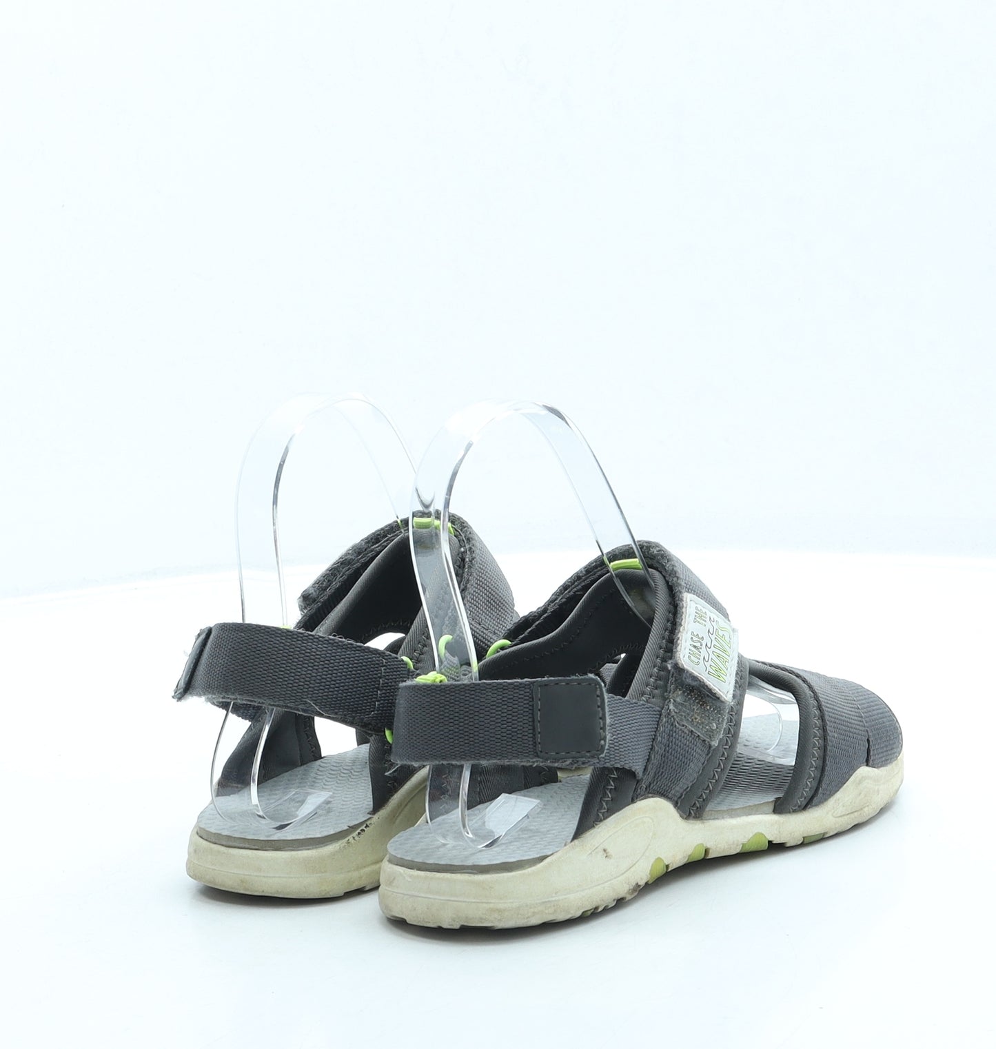 Preworn Boys Grey Polyester Slingback Sandal UK 2 34