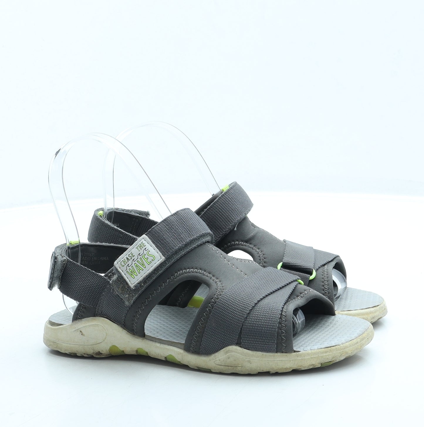 Preworn Boys Grey Polyester Slingback Sandal UK 2 34