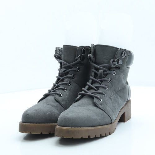 915 Generation Womens Grey Suede Combat Boot UK 6 39