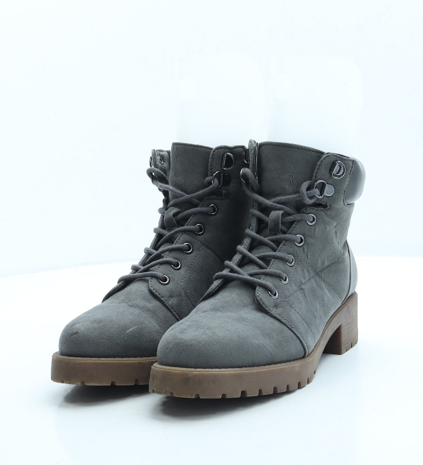 915 Generation Womens Grey Suede Combat Boot UK 6 39