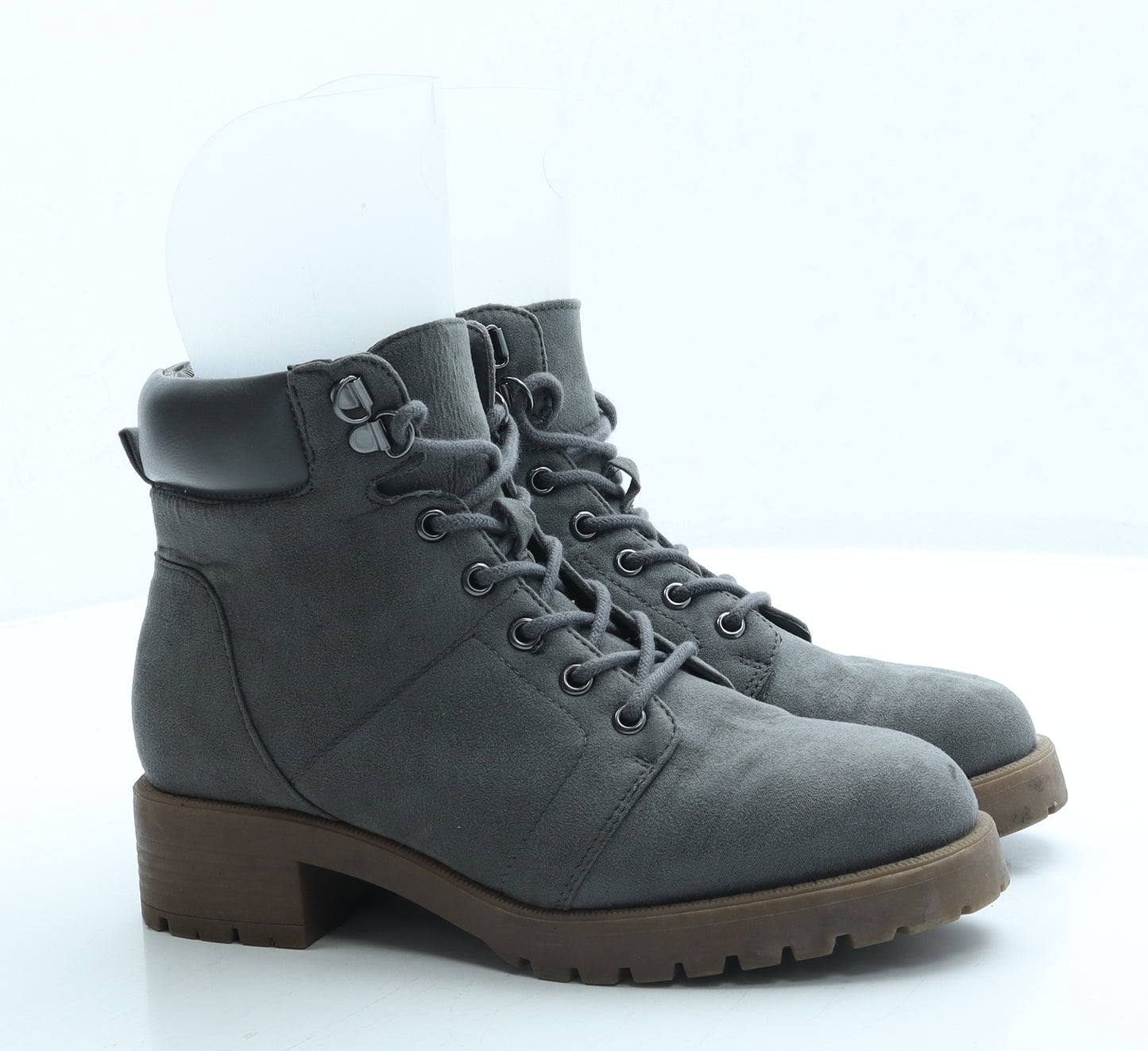 915 Generation Womens Grey Suede Combat Boot UK 6 39
