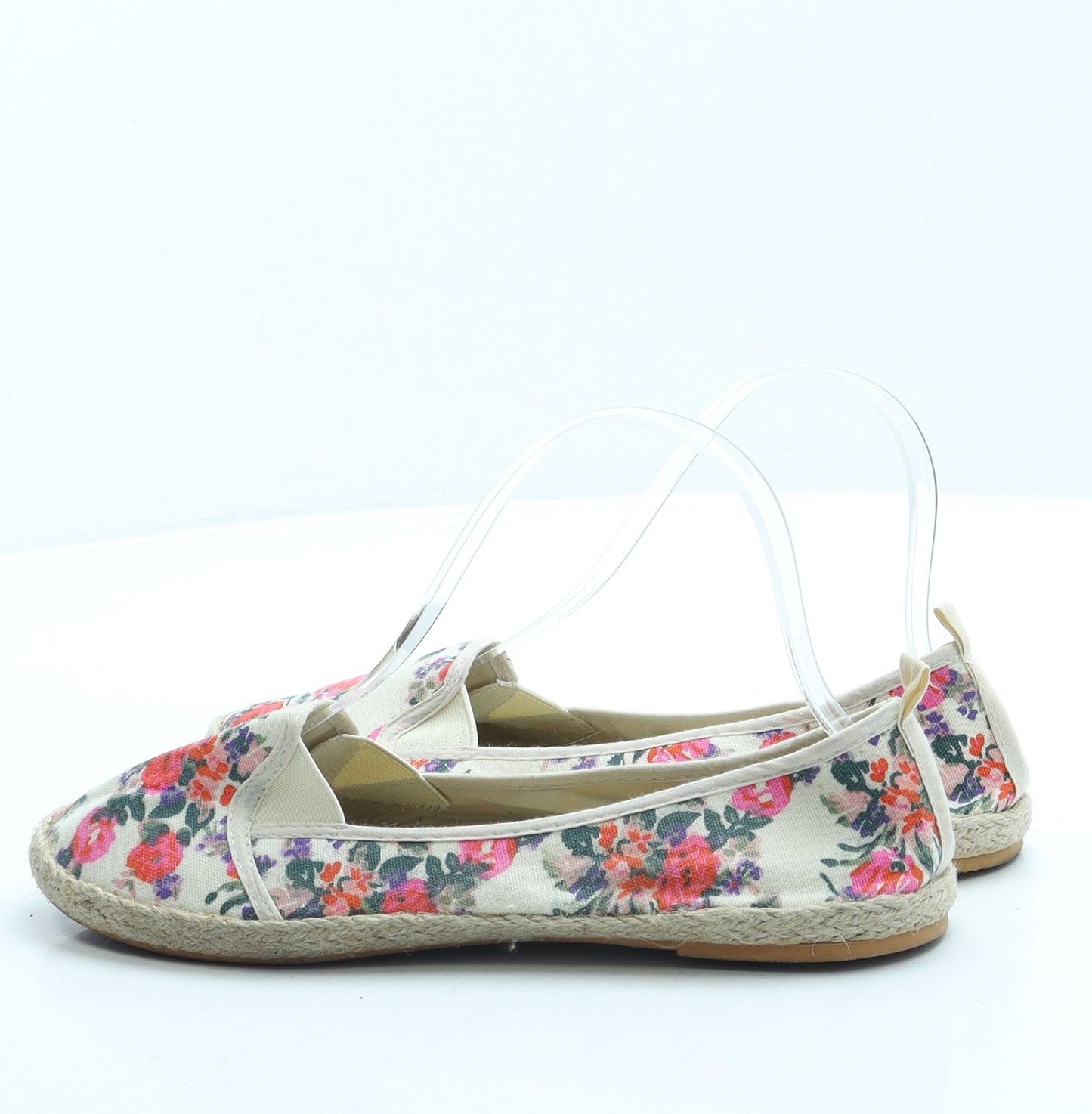 Atmosphere Womens Beige Floral Fabric Flat UK 5 38 US 7