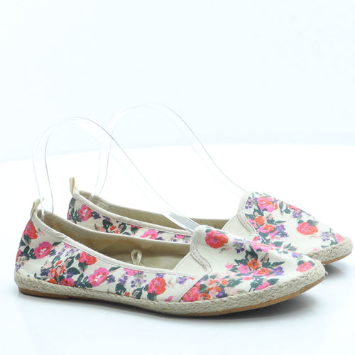 Atmosphere Womens Beige Floral Fabric Flat UK 5 38 US 7
