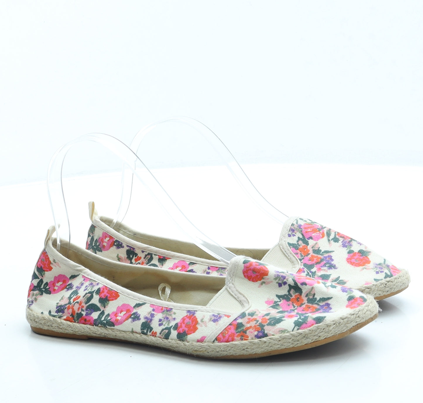 Atmosphere Womens Beige Floral Fabric Flat UK 5 38 US 7